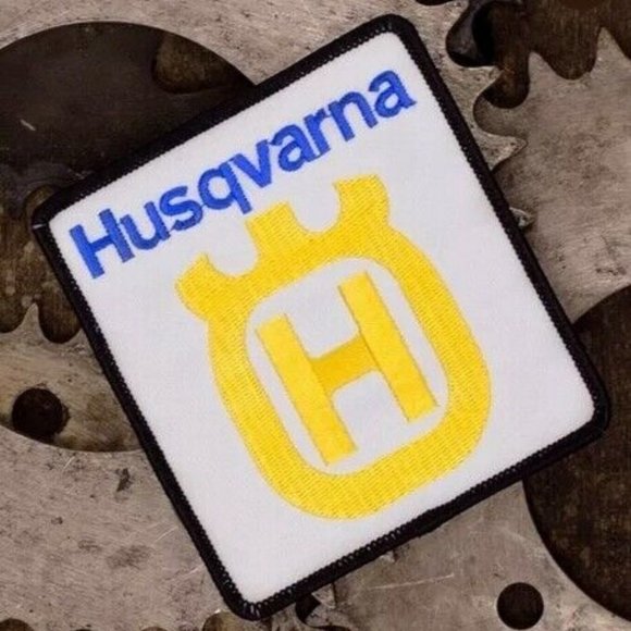 Husqvarna Large Embroidered Iron-On Sew-On Patch - NEW - Picture 1 of 3